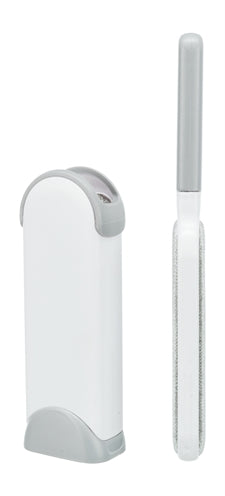 Trixie Harenpluizenborstel Met Reinigingsstation Wit / Grijs 33 Cm