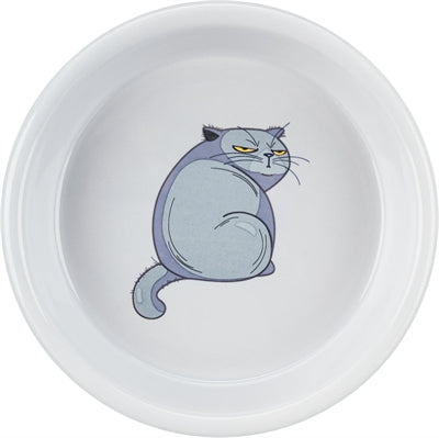 Trixie Voerbak / Waterbak Boze Kat Grijs 13 Cm 250 Ml