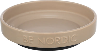 Trixie Be Nordic Voerbak Kat Keramiek / Rubber Taupe 16 Cm