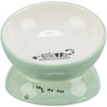 Trixie Voerbak / Drinkbak Kat Verhoogd Keramiek Salie / Wit 150 Ml 13 Cm
