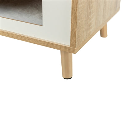 Trixie Kattenmand Huis Isa Houtlook Lichtbruin / Wit 40X40X50 Cm