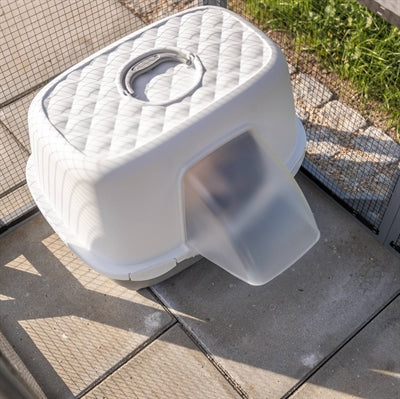 Trixie Kattenbak Davio Top Outdoor Met Kap Grijs / Wit 56X39X39 Cm