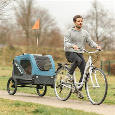 Trixie Fietskar Tot 35 Kg Blauw / Grijs M 81X102/145X102 Cm